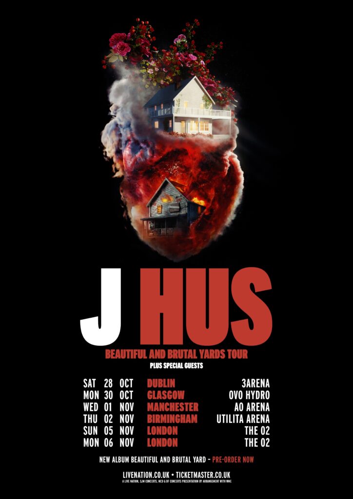 J Hus 2023 UK tour poster