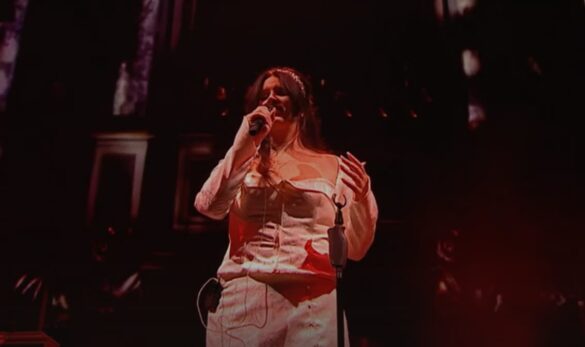 Lana Del Rey on stage at Glastonbury 2023