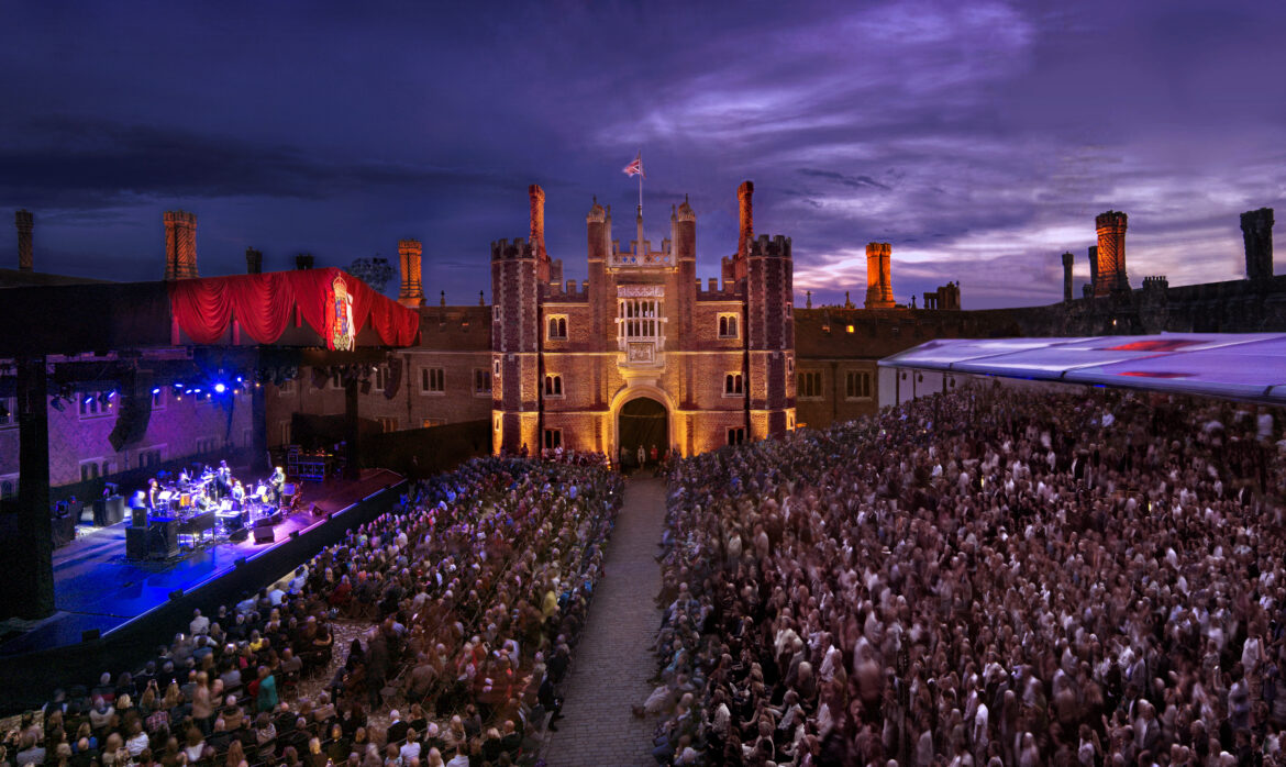 Hampton Court Palace Festival crowd and stage