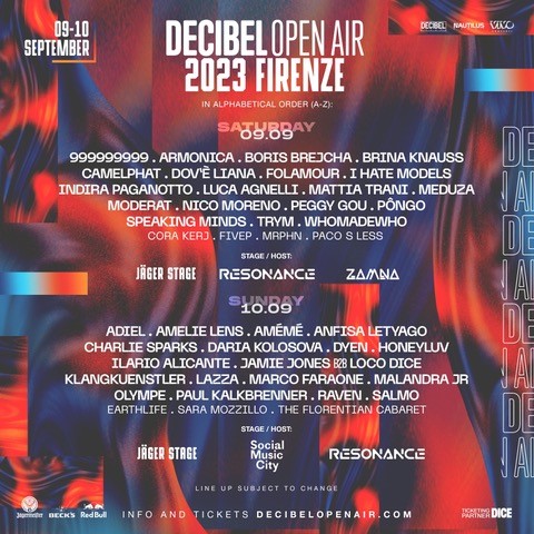 Decibel Open Air Line-up Poster 2023