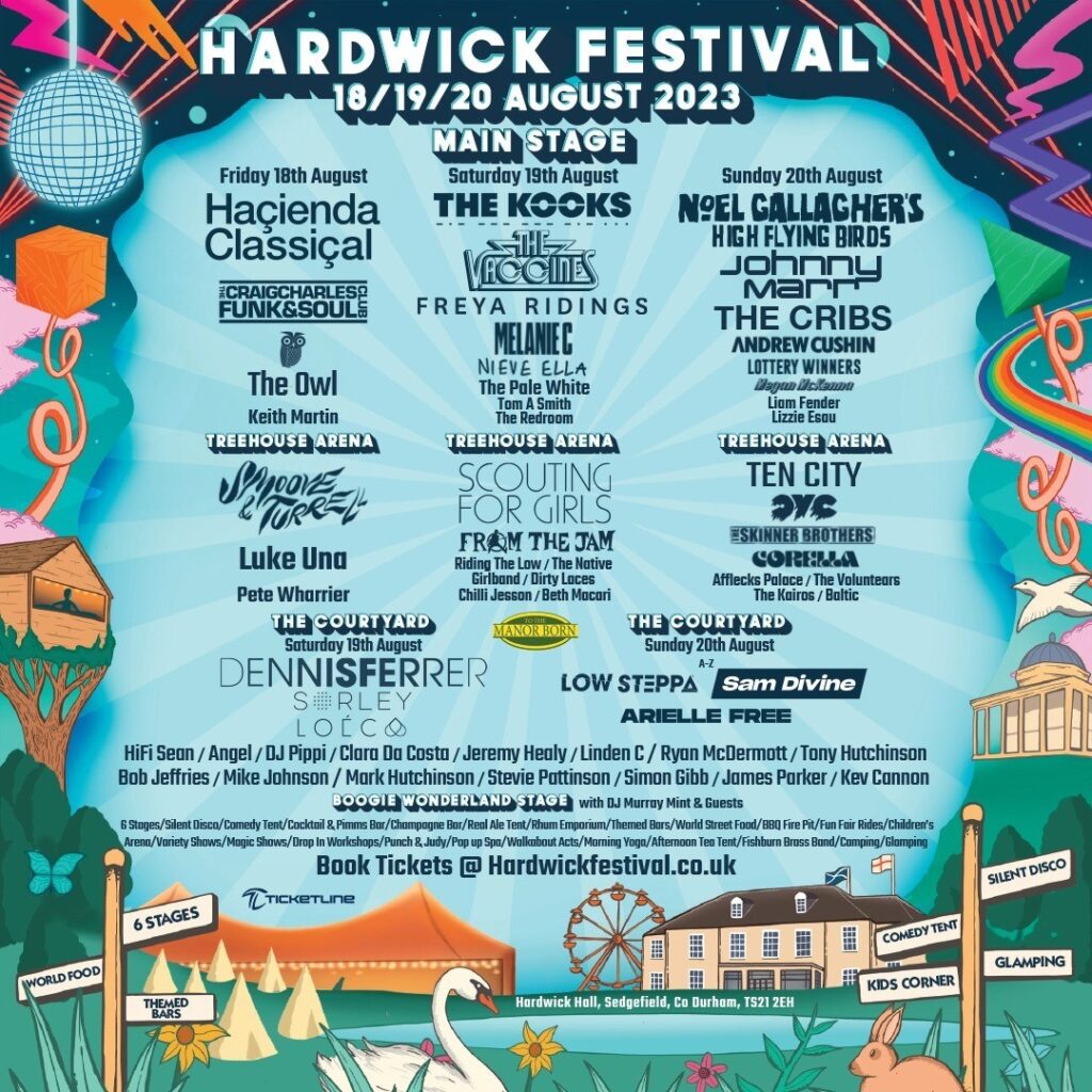 Hardwick Festival line up poster 2023 Hardwick Festival line-up poster 2023