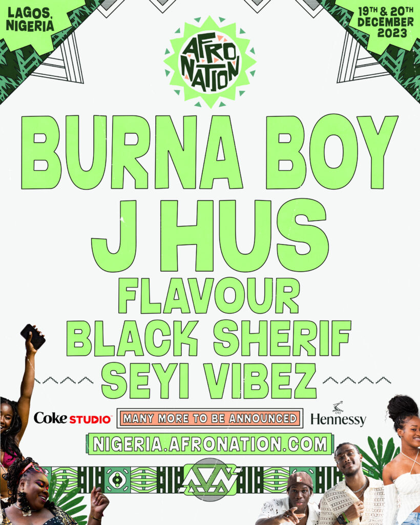 Afro Nation Lagos 2023 line up poster Afro Nation Lagos 2023 line-up poster