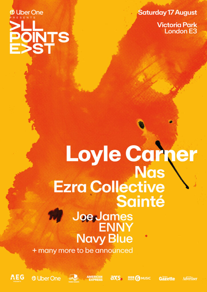 APE 24 LC Portrait Loyle Carner All Points East 2024 line-up poster with guests