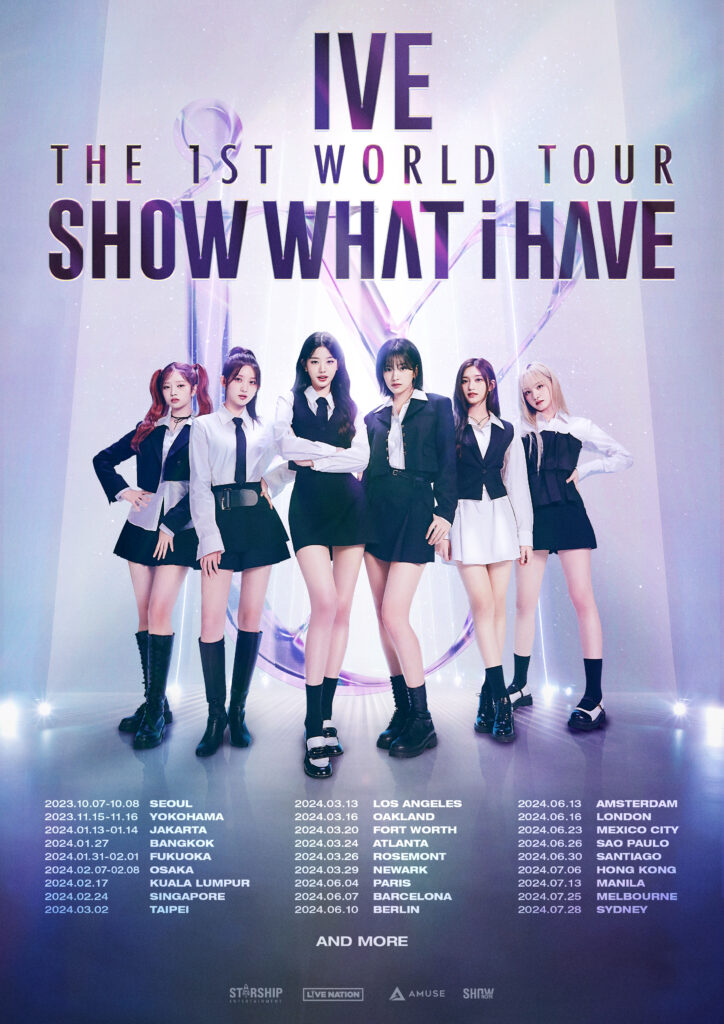 IVETHE 1st WORLD TOUR SHOW WHAT I HAVE Tour Schedule Poster FN F IVE 2024 world tour poster