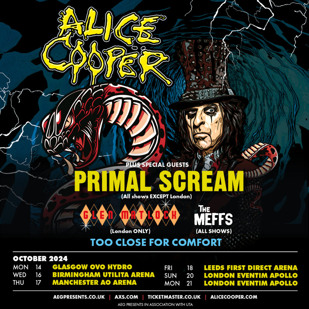 Alice Cooper UK tour poster 2024