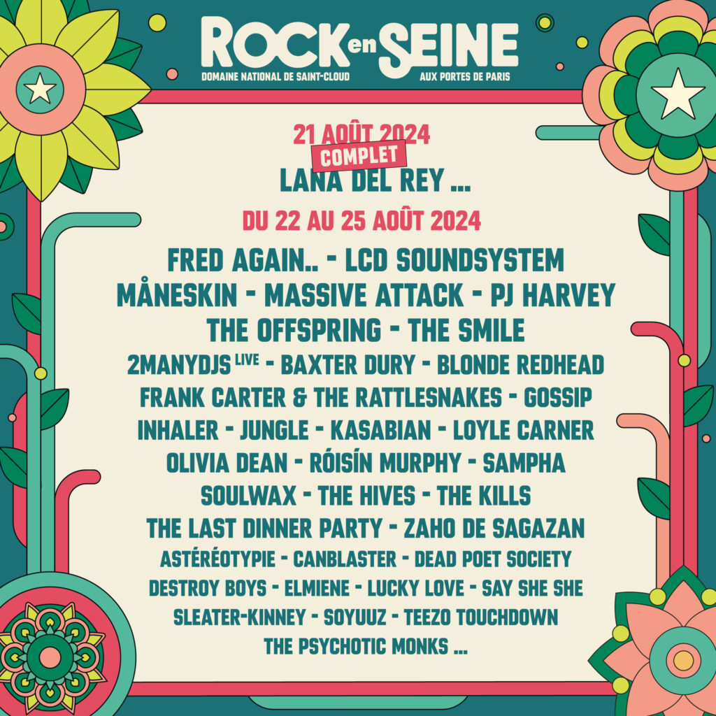 Rock en Seine 2024 line-up poster