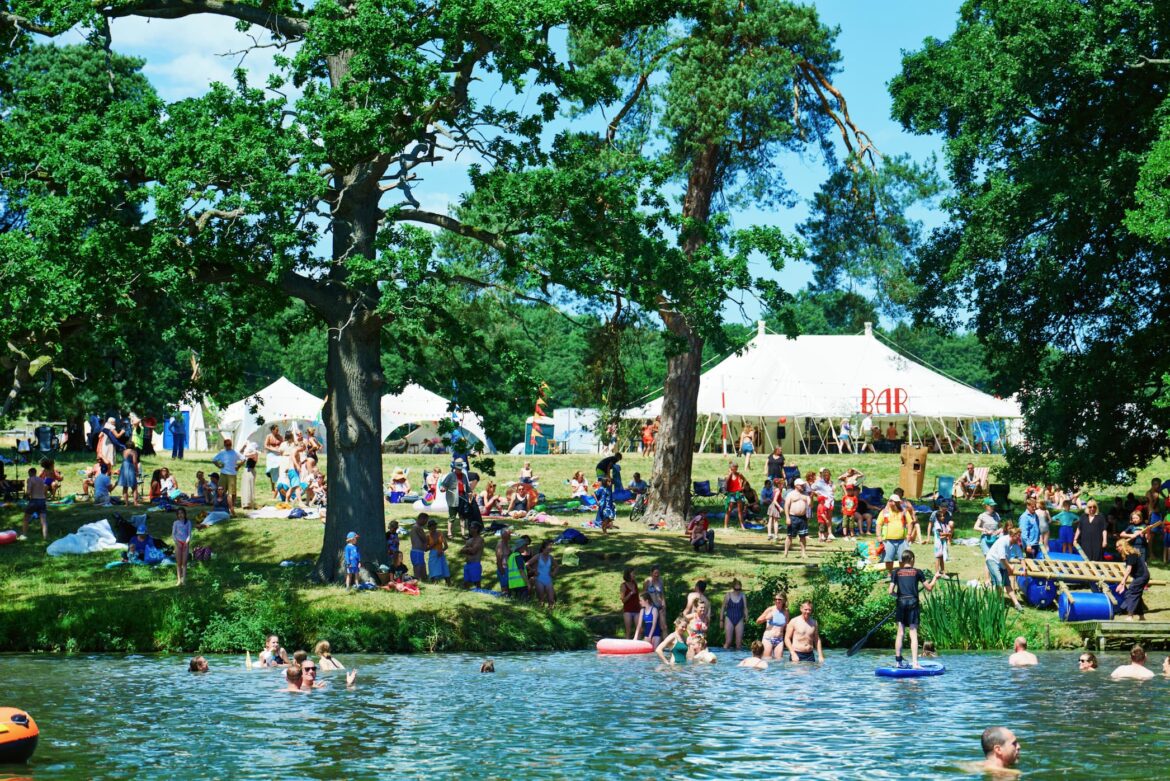 Also Festival swimming in lake
