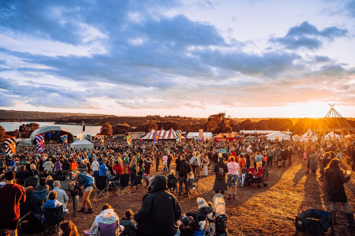 Valley Fest crowd arena stage sunset
