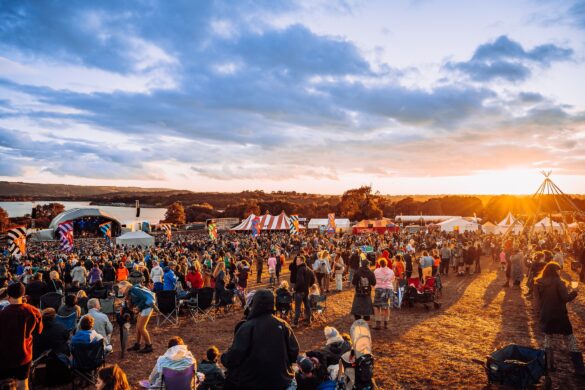 Valley Fest crowd arena stage sunset