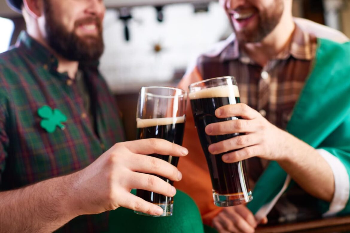 St Patricks Day Guinness drinkers