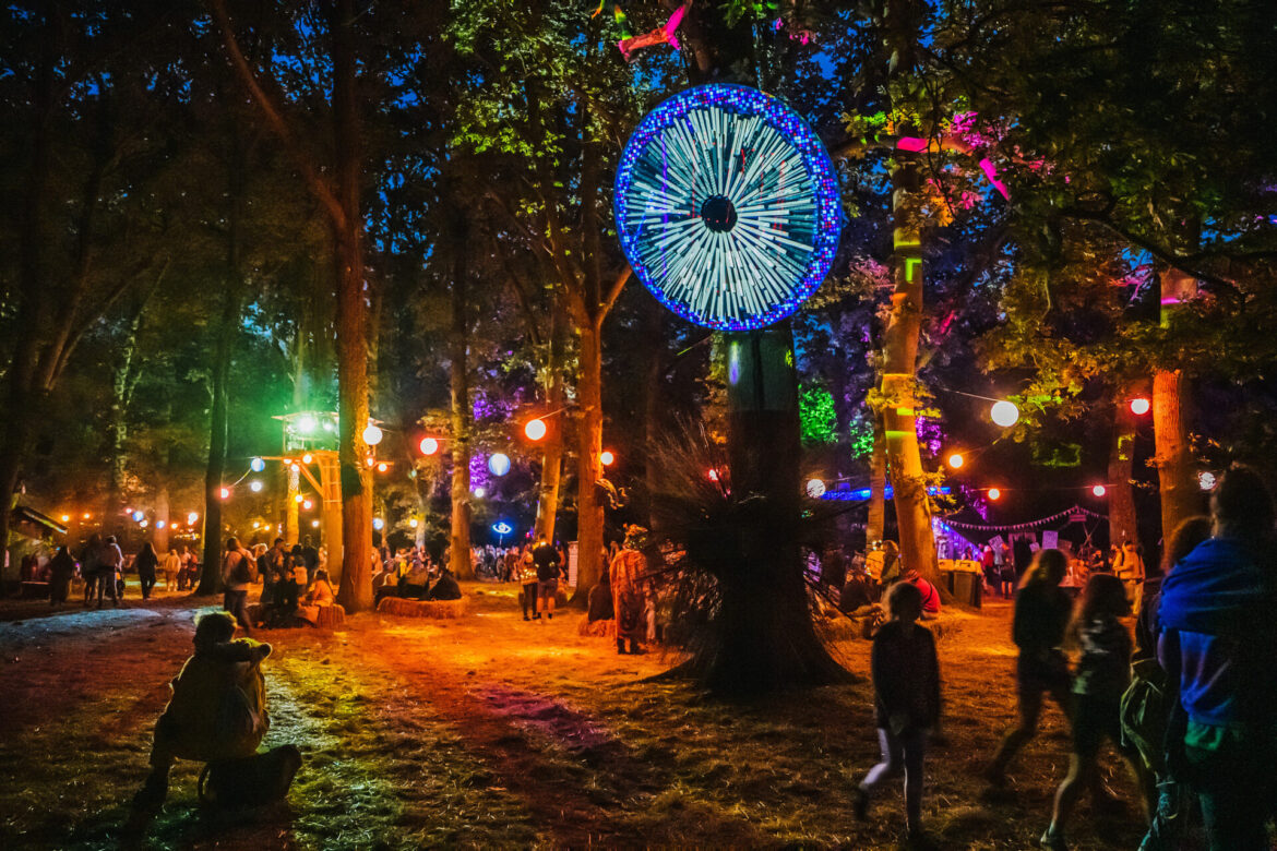 Shambala woods lights at night