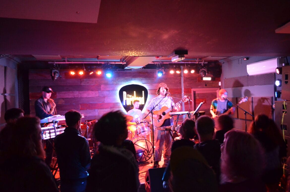 Dizraeli playing his album joy machine at the launch party at the portland arms in cambridge on the 25th april 2024