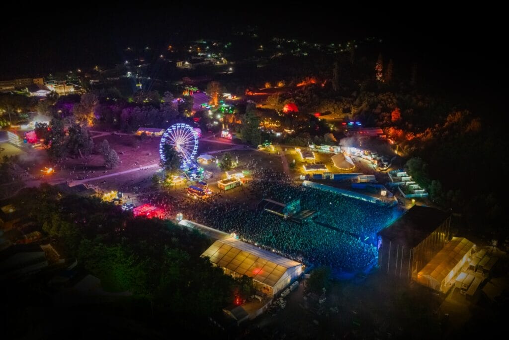 Aerial shot at night