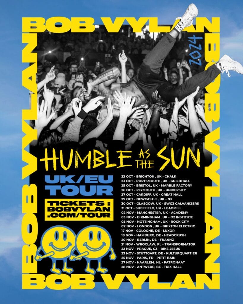 Bob Vylan Humble As The Sun UK tour poster 2024