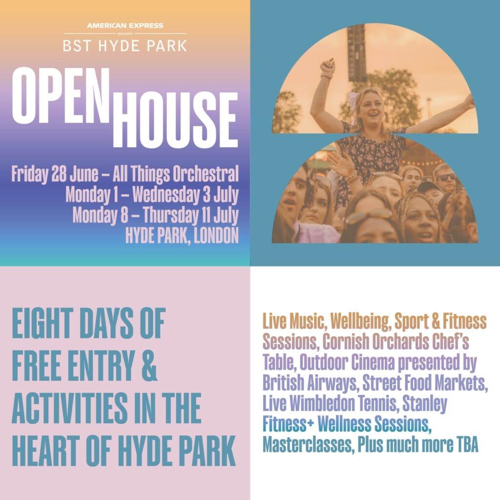 BST Hyde Park Open House 2024 free events line-up poster