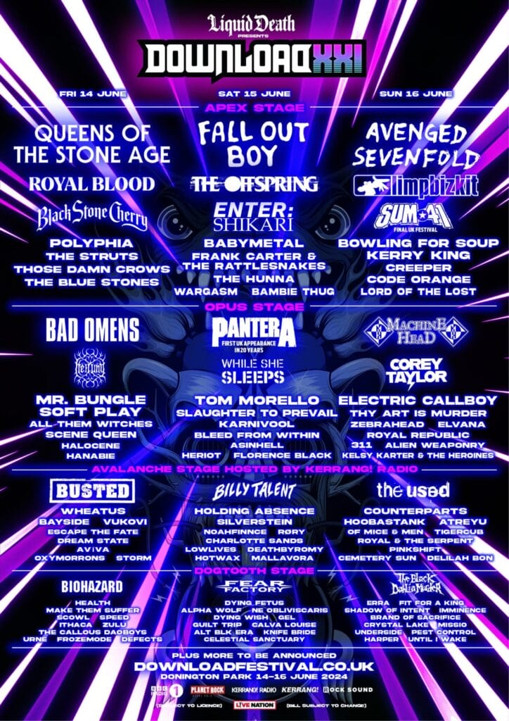 Download 2024 latest line-up poster with day splits