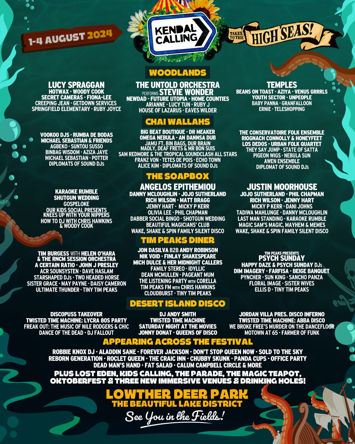 Kendal Calling reveal stage splits poster for 2024