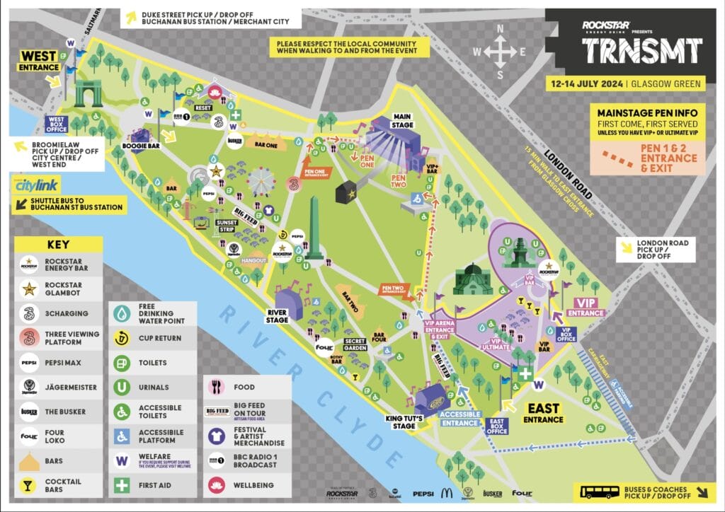 TRNSMT 2024 festival map