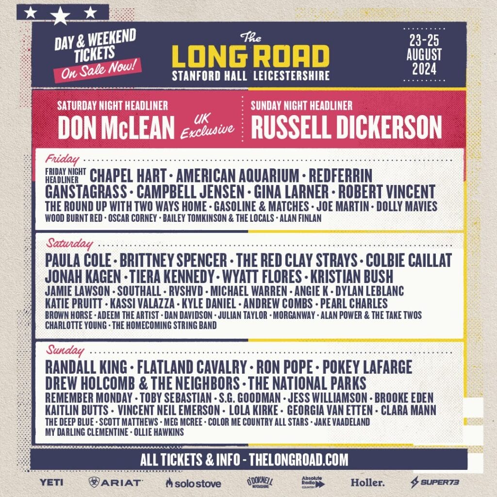 The Long Road 2024 day splits lineup poster The Long Road 2024 day splits lineup poster