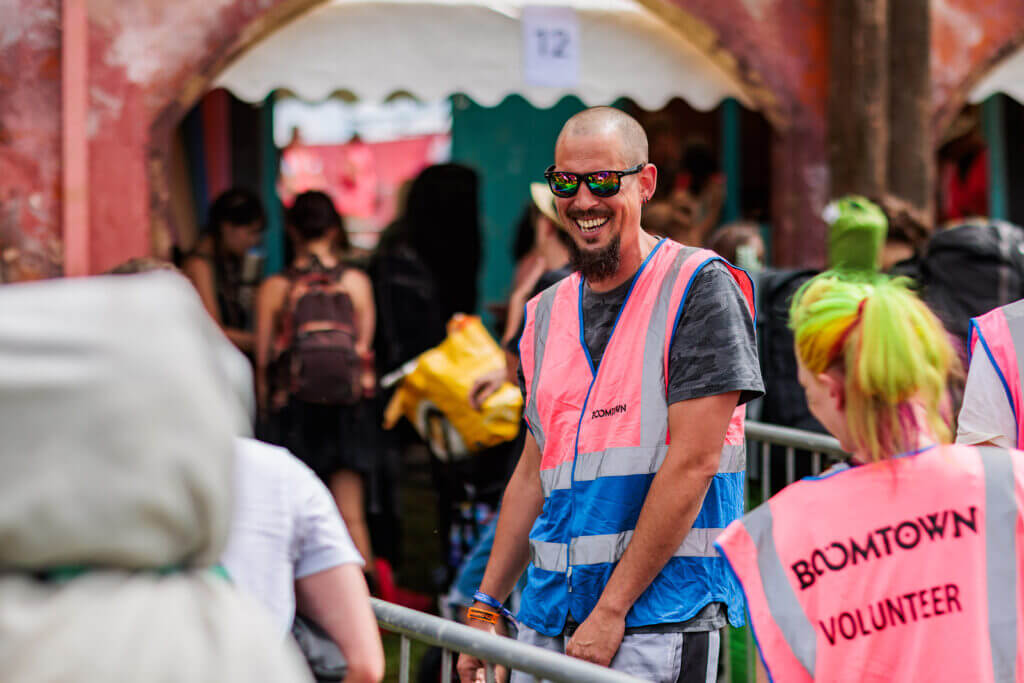 Boomtown gates Jody Hartley Boomtown volunteers on the gates