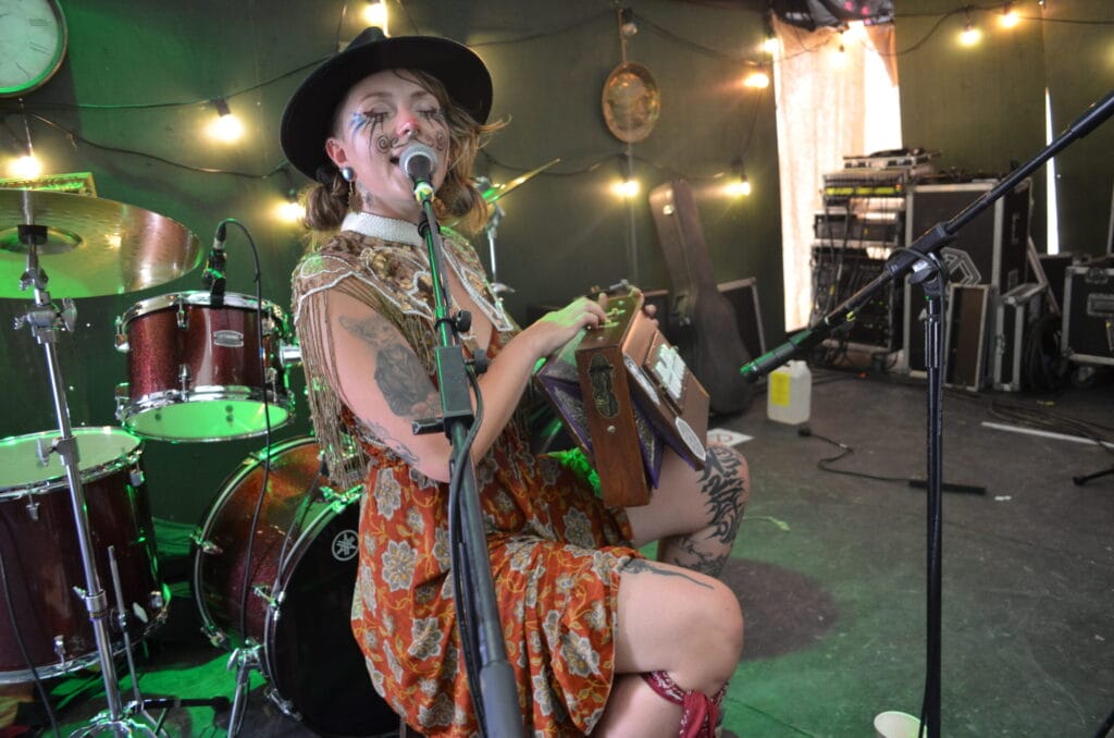 Jade, aka Deja Vu performing at the Shamrock Tavern at Boomtown Fair 2024
