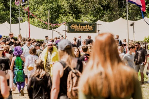 Shindig Festival crowd with sign