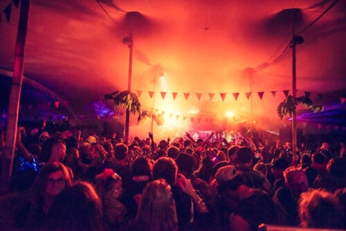 Shindig crowd in tent