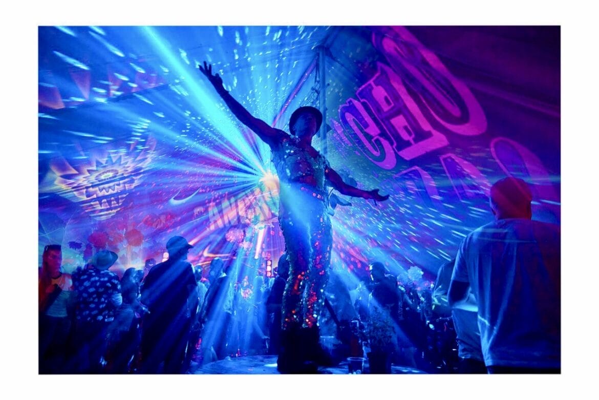 Campo Sancho Festival person on stage with lights