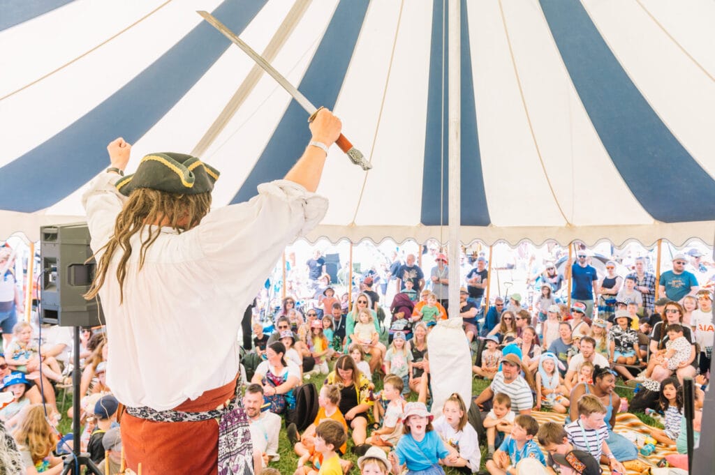 Wychwood Festival on stage in tent