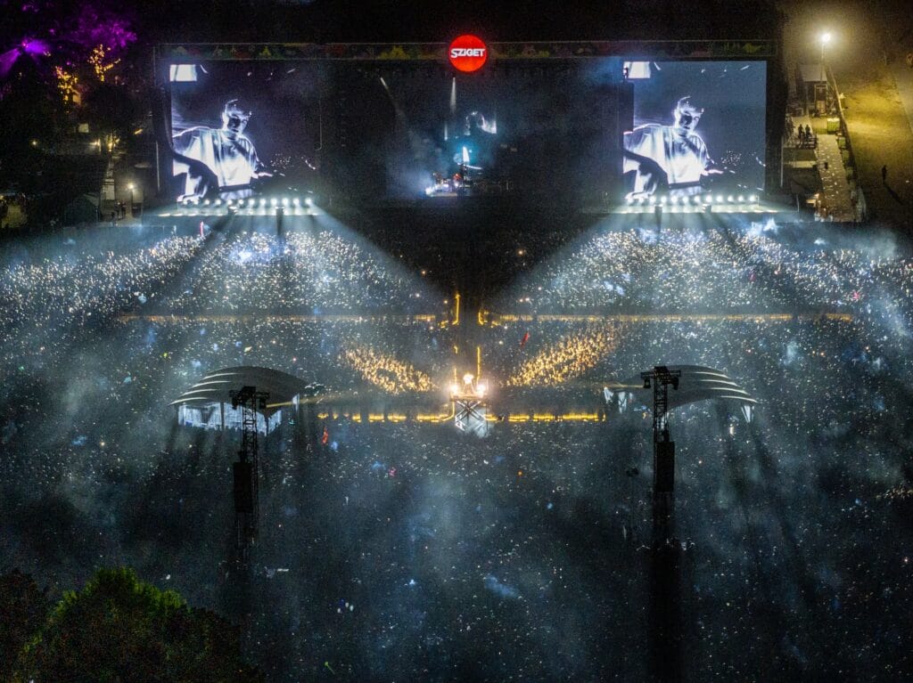 Sziget aerial image of main stage crowd