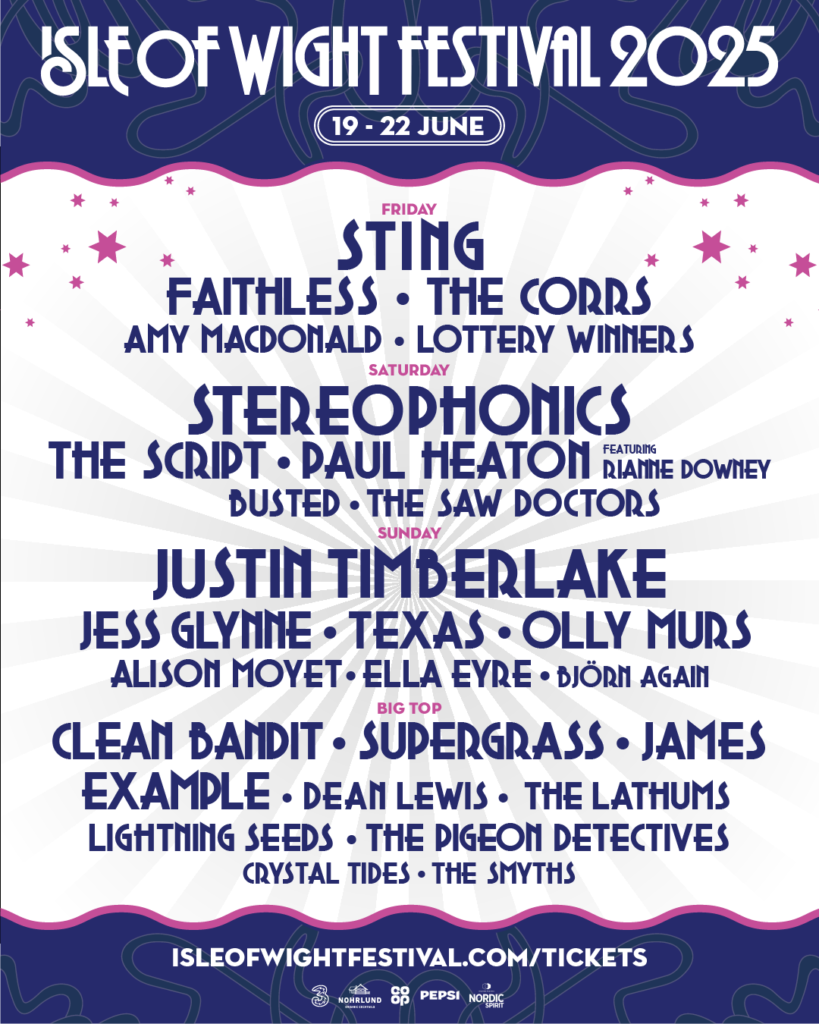 Isle of Wight Festival 2025 line-up poster