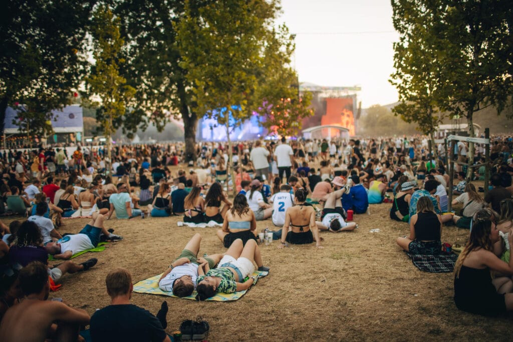 Sziget crowd sitting on grass