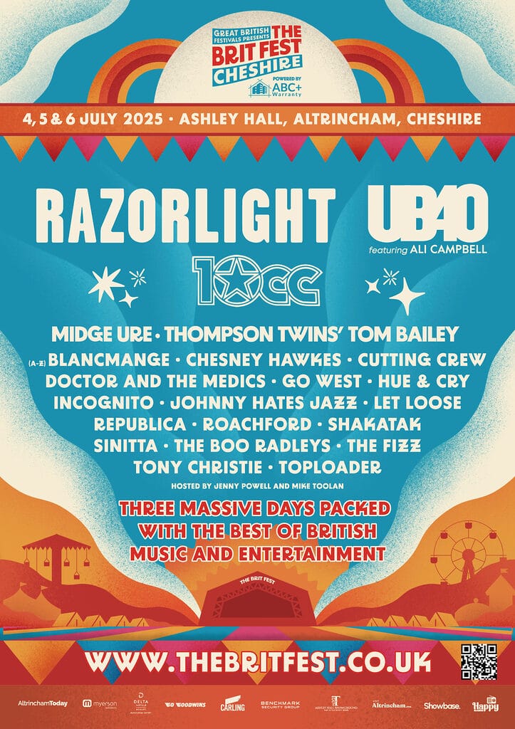 Main Poster A1 NEW The Brit Fest 2025 line-up poster