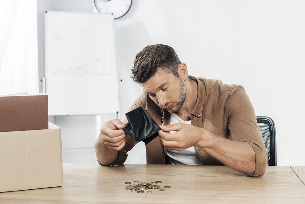 medium shot man checking wallet medium shot man checking wallet