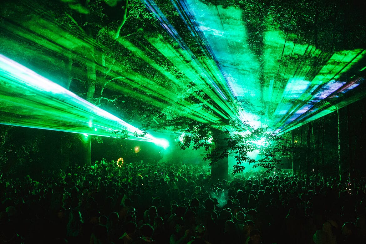 Houghton crowd lasers night