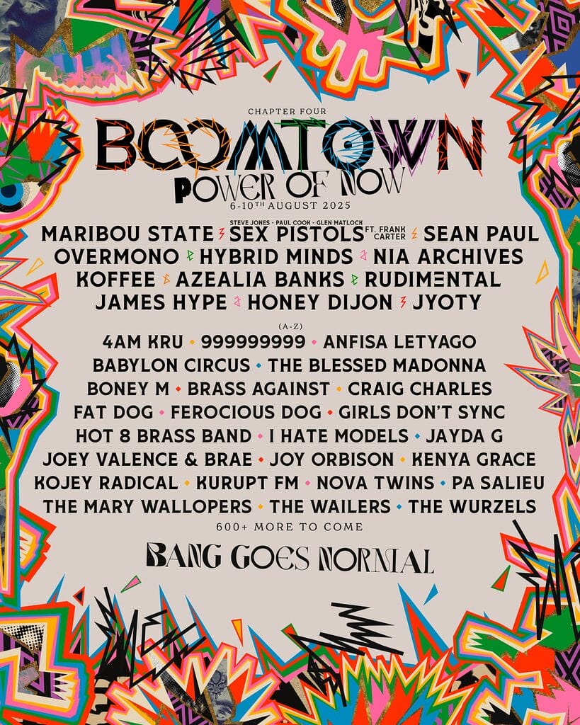 Boomtown 2025 line up poster latest Feb25 Boomtown 2025 line-up poster latest Feb25