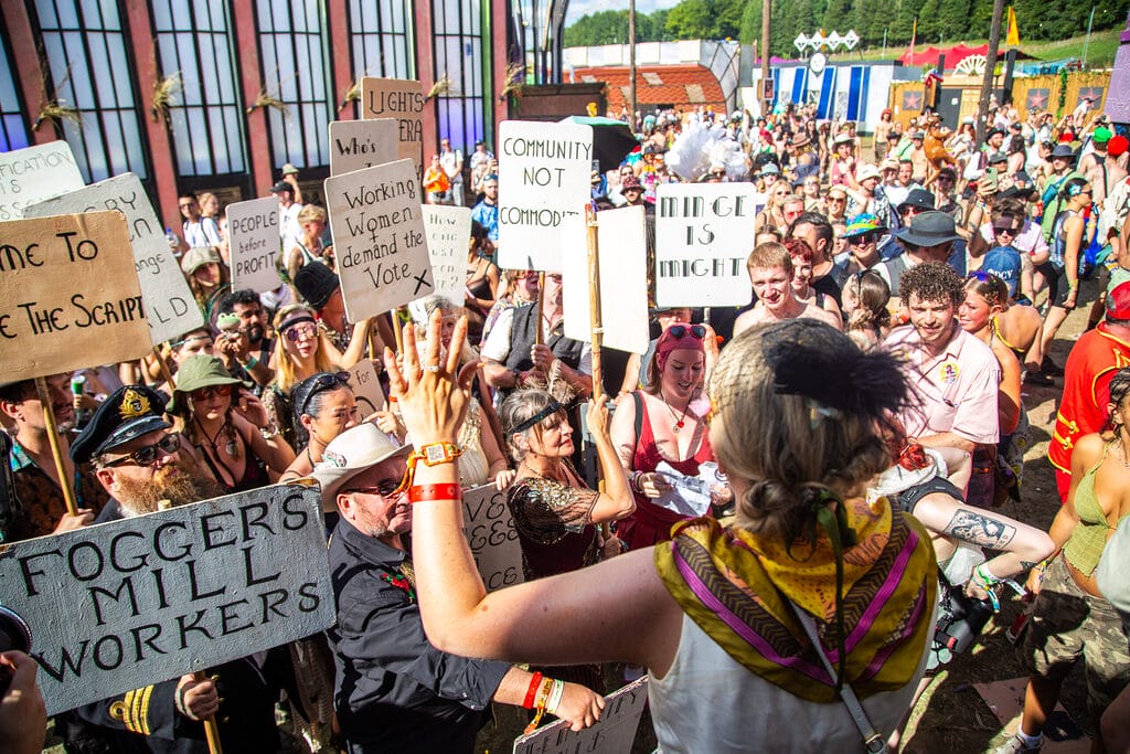 Boomtown2024 Sunday PaulWhiteley 11 Boomtown protest