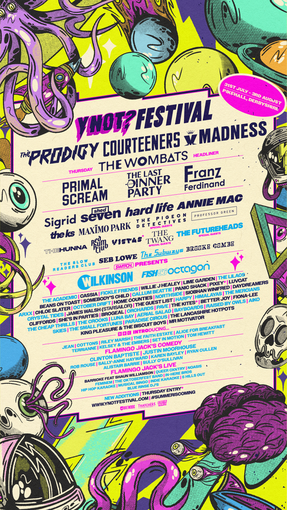 Y Not 2025 latest line up poster Y Not? Festival 2025 line-up poster