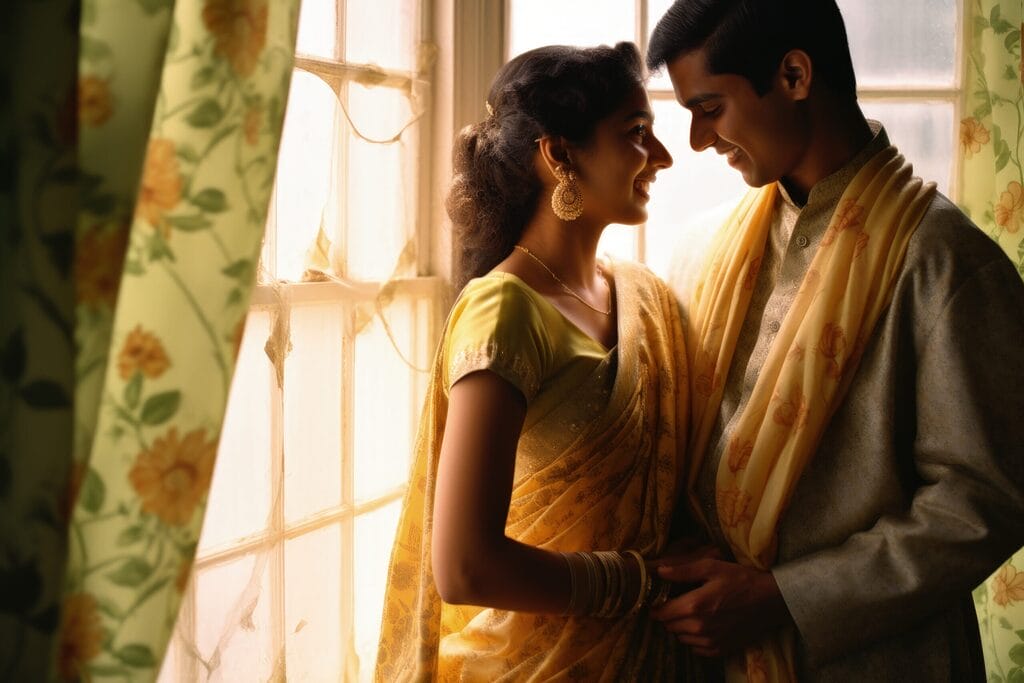indian couple celebrating propose day by being romantic with each other