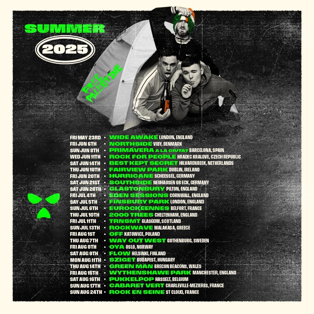 GogquttXkAAYe7 Kneecap 2025 festivals line-up poster