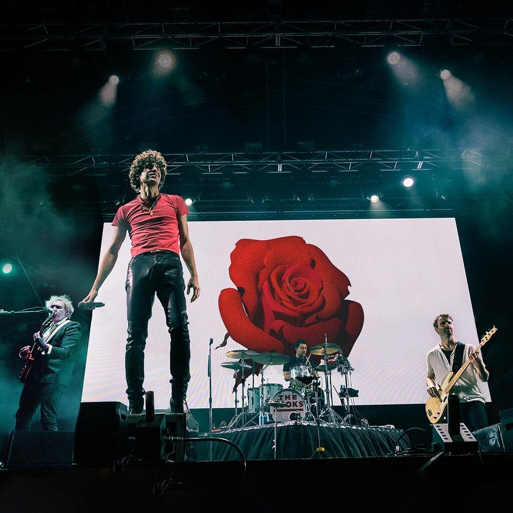 The Kooks UK Press Shot. cr. Party in the Paddock and Renae Saxby The Kooks on stage