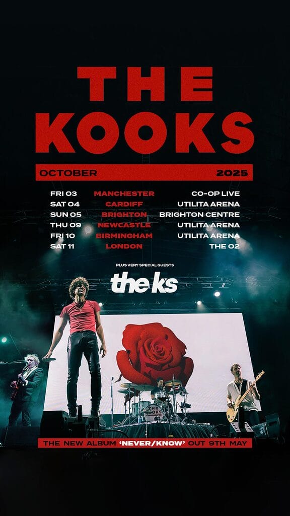 The Kooks UK Tour 2025 poster The Kooks 2025 arena tour poster
