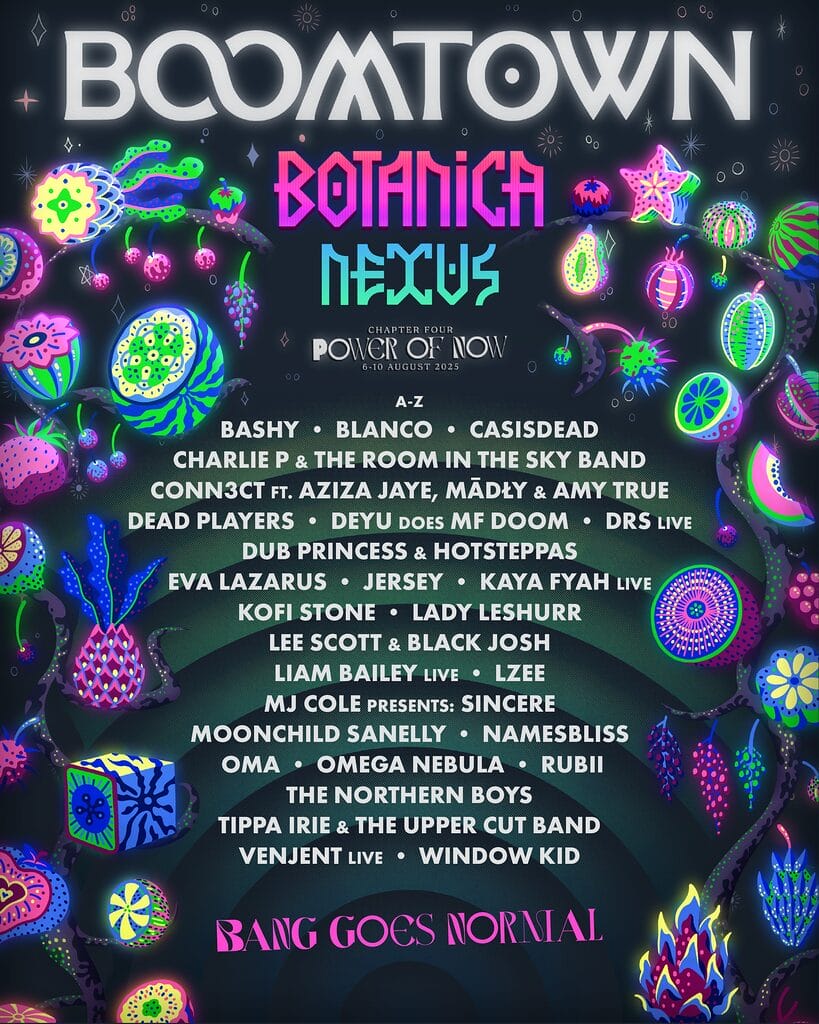 Boomtown 2025 Botanica line up poster