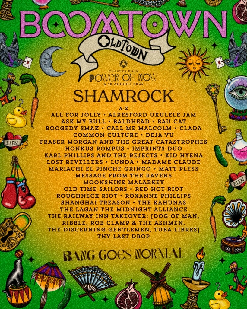 Boomtown 2025 Oldtown Shamrock line up poster