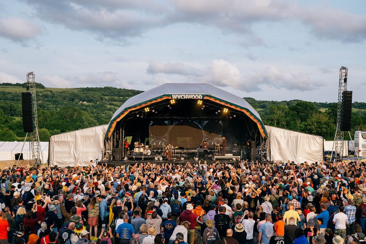 Wychwood Festival main stage and landscape