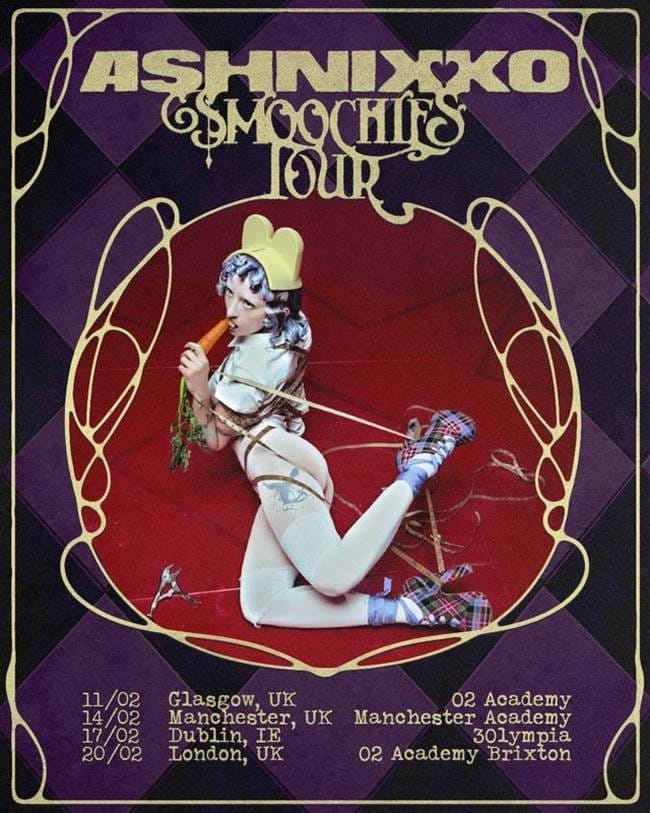 Ashnikko Smoochies UK tour poster 2026 Ashnikko Smoochies UK tour poster 2026