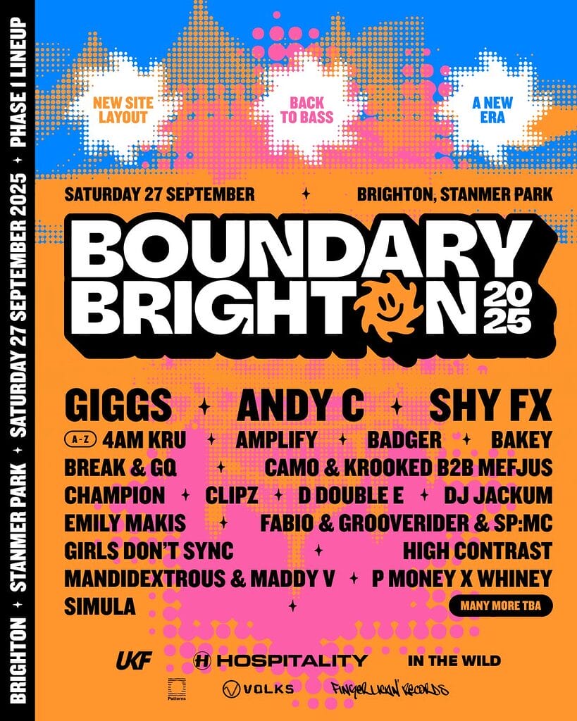 Boundary Brighton 2025 line-up poster