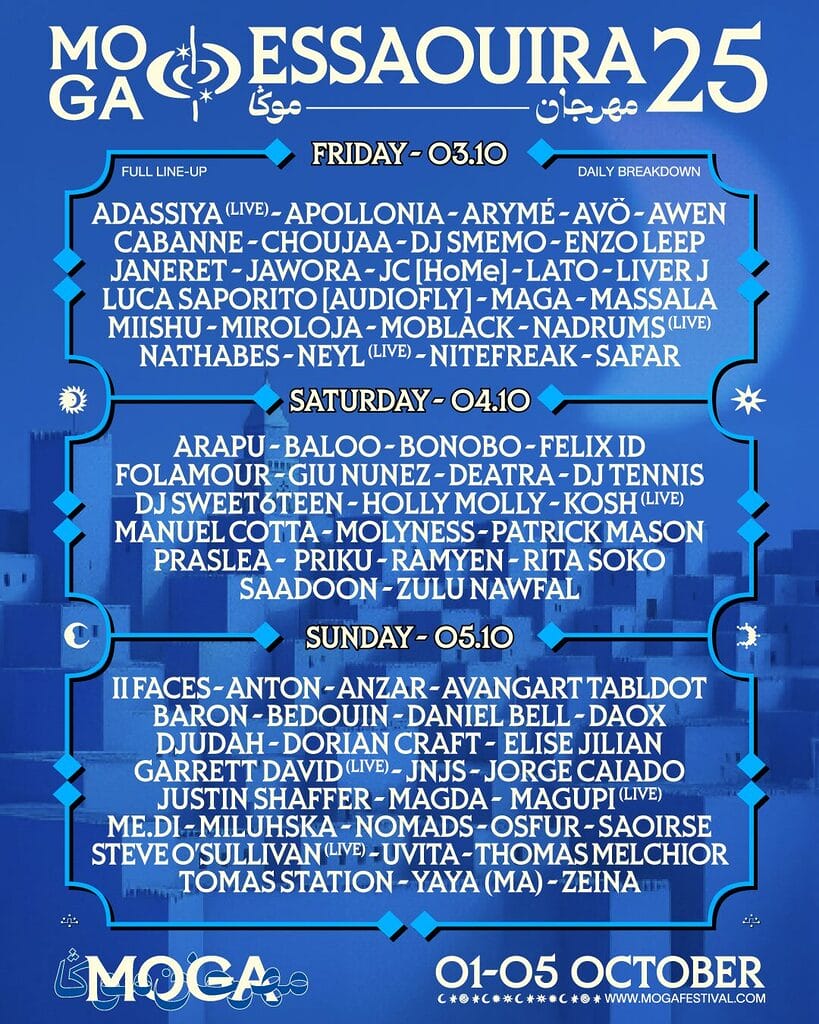 MOGA Essential line up poster 2025