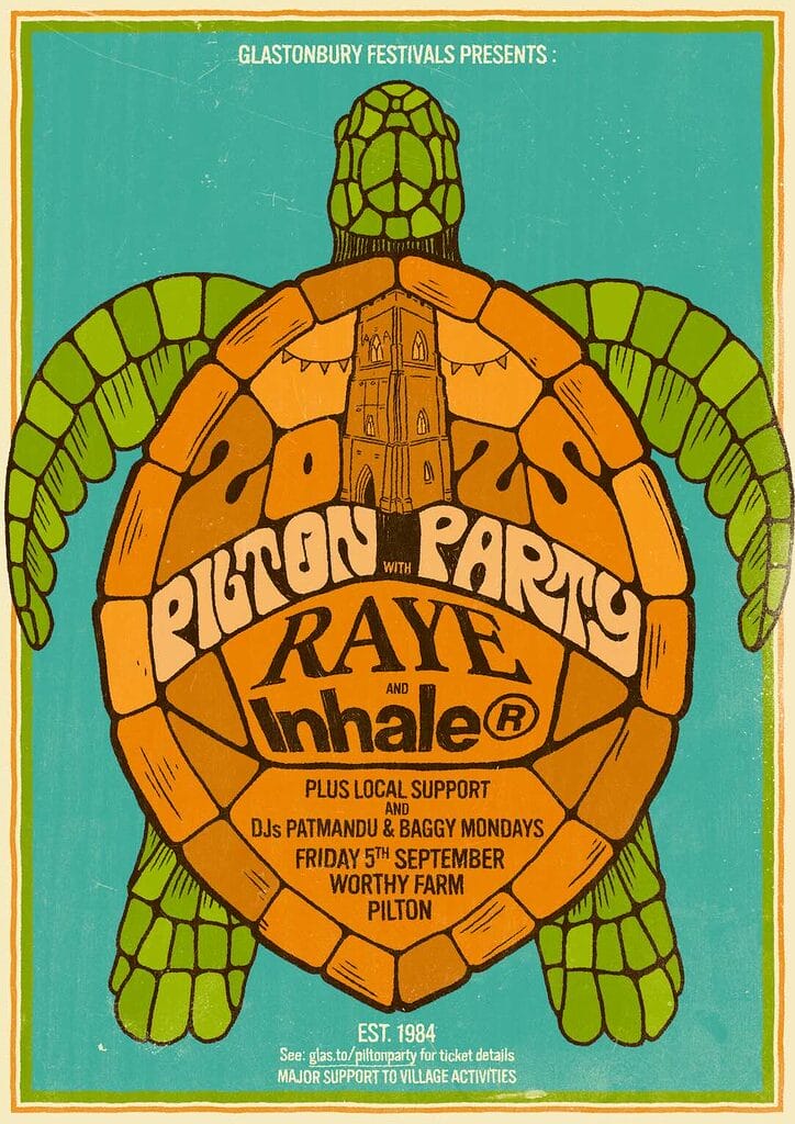 Pilton Party 2025 line up poster Pilton Party 2025 line up poster