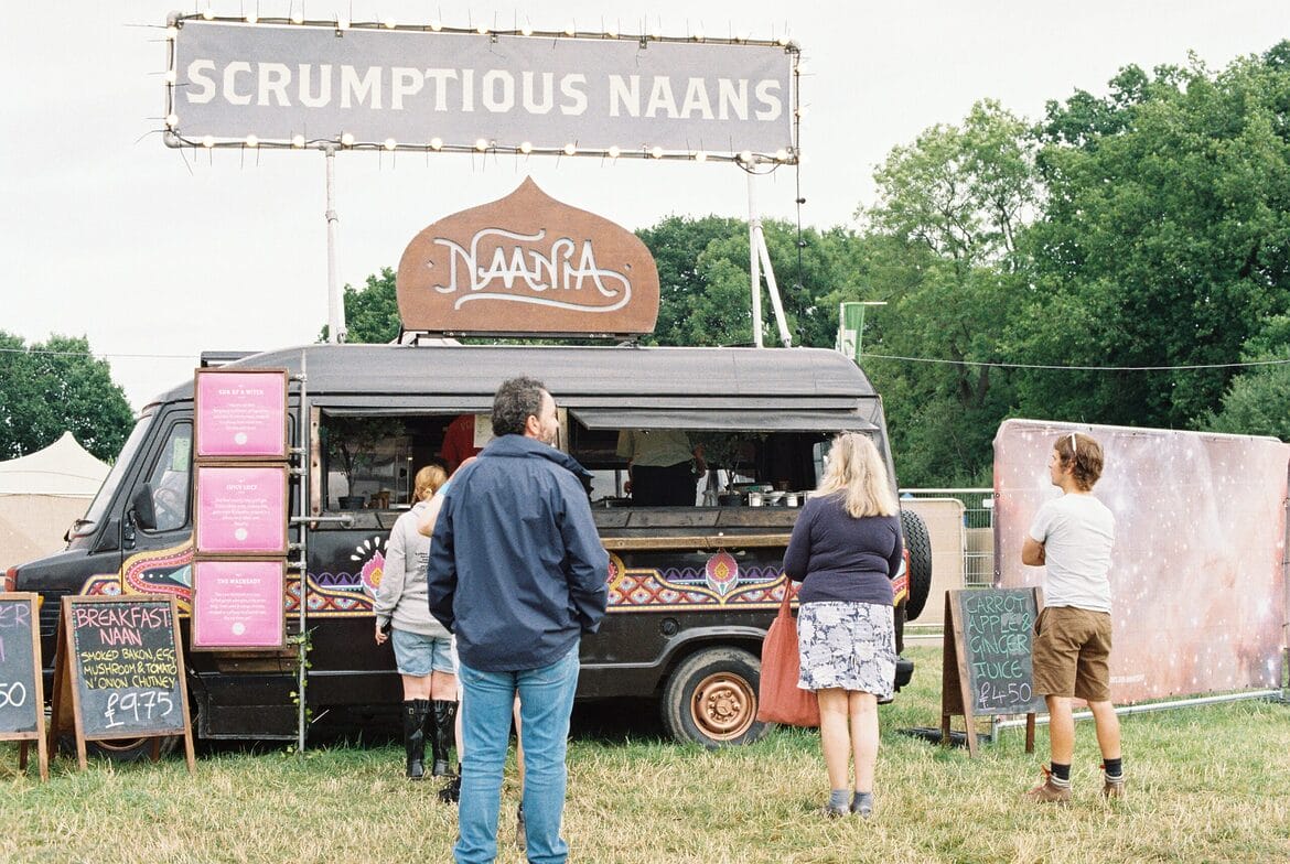 Naan bread stall at festival